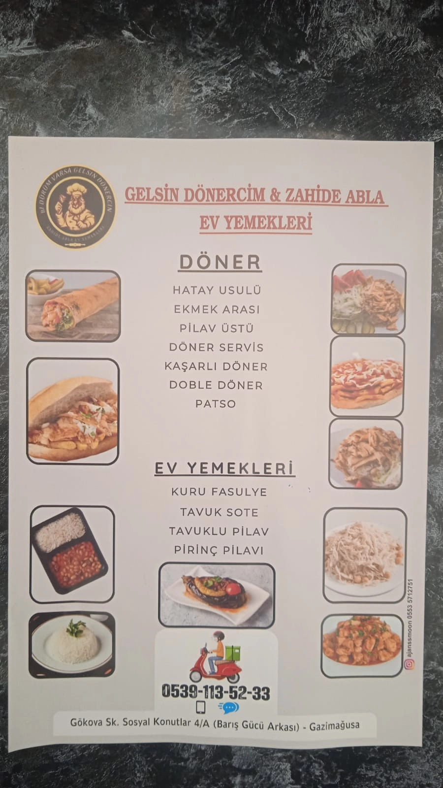 GAZİMAĞUSA DÖNER EV YEMEKLERİ SATIŞ SİPARİŞİ